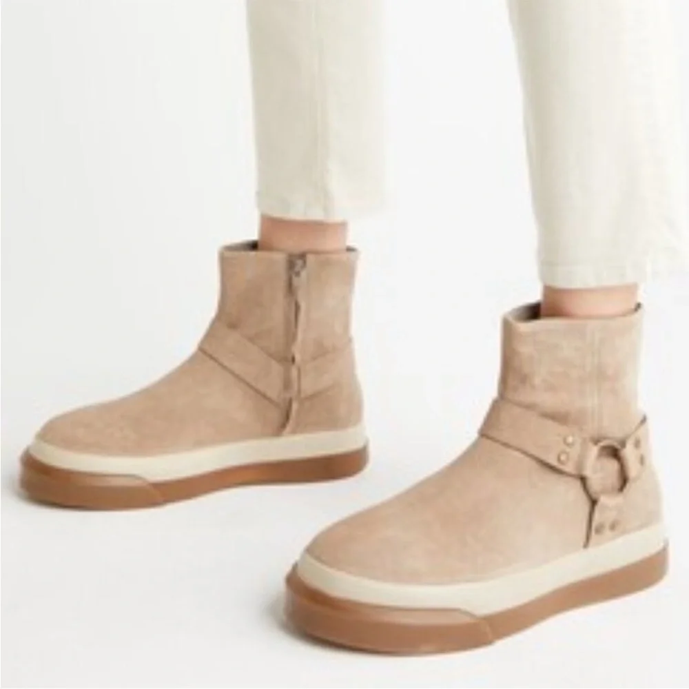 New ▶️ Free People ◀️ Bodhi Harness Sneaker Bootie Suede Size 6.5